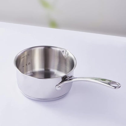 DEAYOU 18/10 Stainless Steel Butter Warmer Measuring Pan, 0.5-Quart Milk Warmer - Image 9