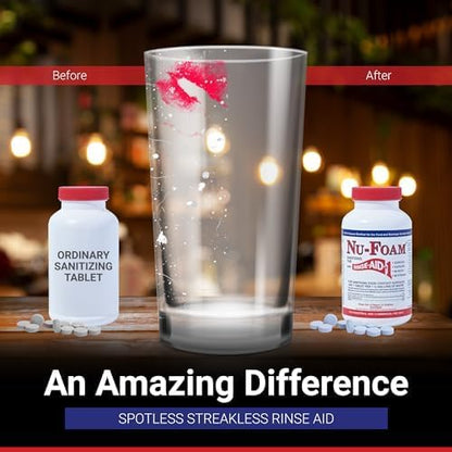 Nu-Foam Sanitizing Tablets for Bar Glassware – Superior Rinse Aid - Image 3