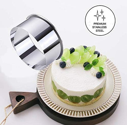 7 Pieces Stainless Steel Cookie Cutter Set Biscuit Plain Edge Round Cutters - Image 2