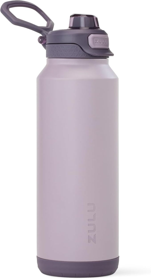 ZULU Powerfill Pro 40oz Stainless Steel Water Bottle with Quick Fill Lid, Triple Walled Vacuum Insulated Metal, Leak Proof Locking Lid, Sip and Chug, Reusable BPA Free, Amethyst