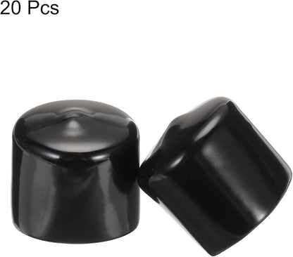 uxcell 20pcs Rubber End Caps 35mm ID Vinyl PVC Round Tube Bolt Cap Cover Screw - Image 2