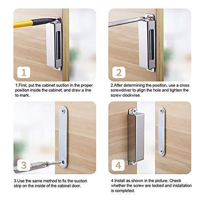 Mousike Cabinet Magnets Magnetic Door Catch Stainless Steel Door Magnet - Image 7