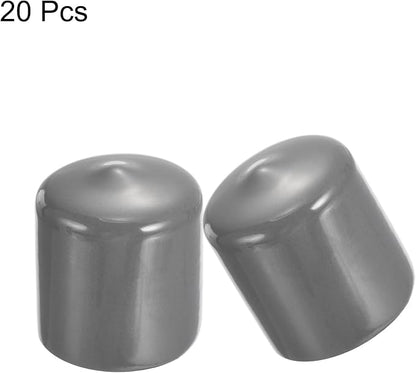 uxcell 20pcs Rubber End Caps 31mm ID Vinyl Cap Cover Screw Protectors Dark Grey - Image 2