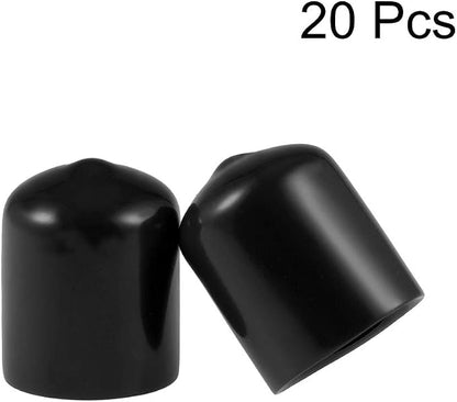 uxcell 20pcs Rubber End Caps 19mm ID Vinyl Round Tube Bolt Cap Cover Thread - Image 2