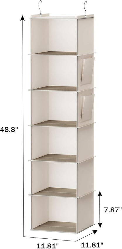 YOUDENOVA Hanging Closet Organizer, 6-Shelf Closet Hanging Storage - Image 5