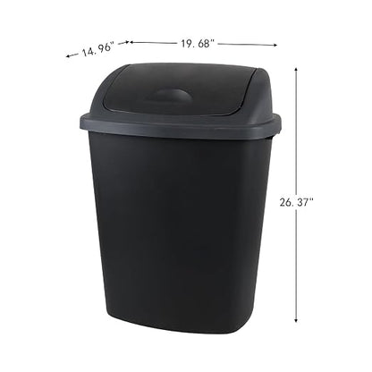 18 Gallon /70 L Swing Lid Large Garbage Bins, Commercial Grade Plastic Trash - Image 2