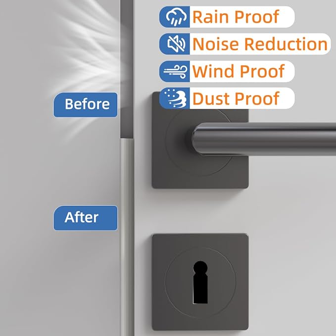 Wedge-Shape Window Weather Stripping Door Frame Seal Strip 118” White, Upgrade - Image 5