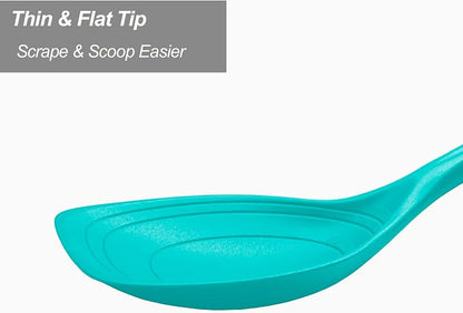 2 Pack Large Silicone Cooking Spoons set, Non-Stick Slotted/Solid Spoon set - Image 4