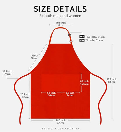Syntus Apron for Men Women, Adjustable Cooking Kitchen Chef Aprons - Image 2
