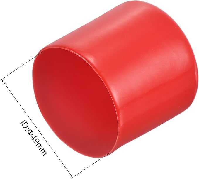 uxcell 20pcs Rubber End Caps 49mm ID Vinyl Round Tube Bolt Cap Cover Thread Protectors Red
