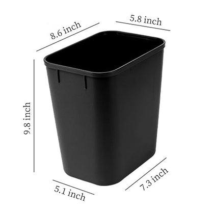 Black Small Trash Can 4Pack, 2Gallon/8 L Plastic Office Trash Can Garbage Can - Image 2