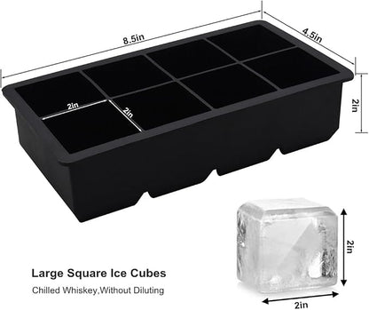 Bangp Large Ice Cube Tray for Whiskey, 2 Pack Stackable Big Ice Cube Molds Make - Image 6