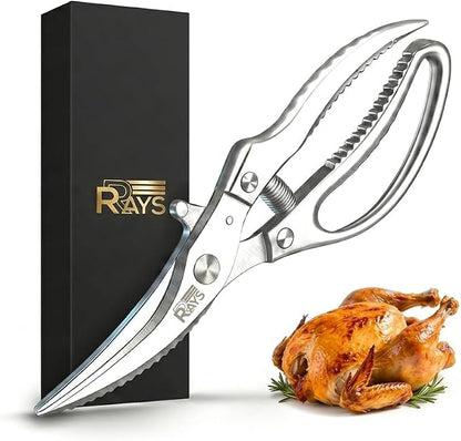 Heavy Duty Poultry Shears – Professional Stainless Steel Kitchen Scissors by RRAYS