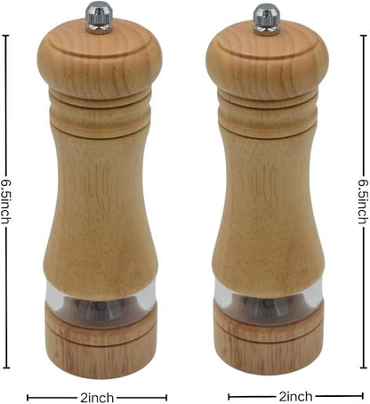 Classic Salt and Pepper Grinder Set, Refillable Salt and Pepper Mills, Manual - Image 2