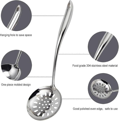 VALESKA 6PCS Stainless Steel Cooking Utensils Set, Metal Kitchen Utensils Set - Image 5