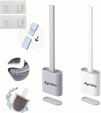 Toilet Brush with Holder Silicone Toilet Brush and Cleaning Brush by Agcldre