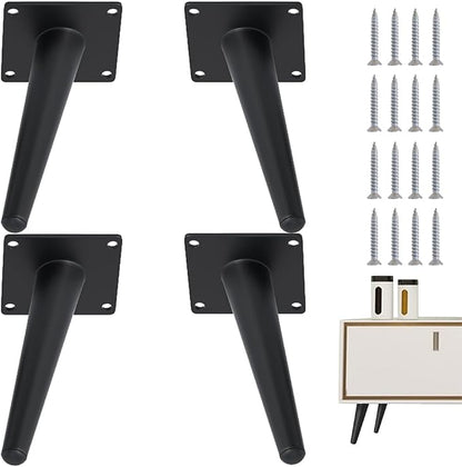 4PCS 6 Inch Matte Black Tapered Angled Legs by IURRDOP