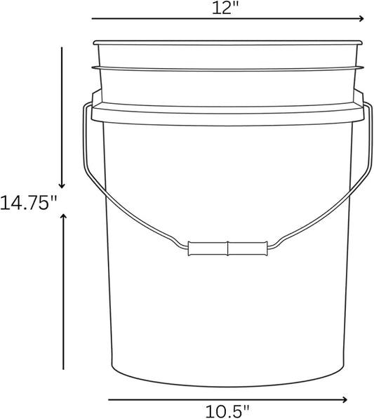 House Naturals 5 Gallon Premium HPDE Plastic Bucket - Image 2