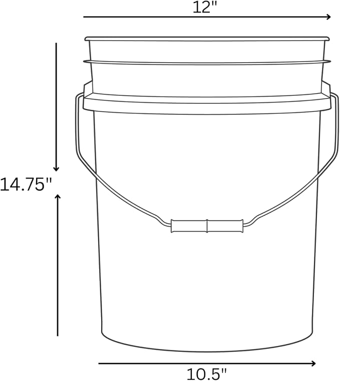 House Naturals 5 Gallon Premium HPDE Plastic Bucket - Image 3