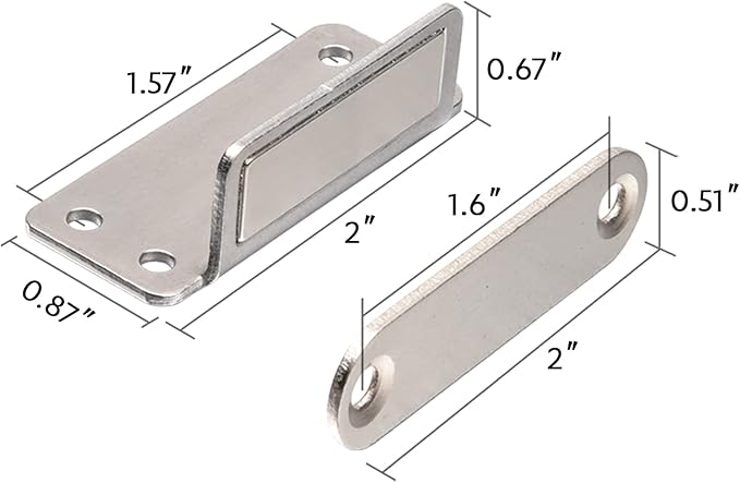Mousike Double Magnetic Door Catch，60lb Stainless Steel Cabinet Door Magnets with Strong Magnetic for Kitchen Cupboard Wardrobe Closet Cabinet Door Drawer Latch (20Pack)