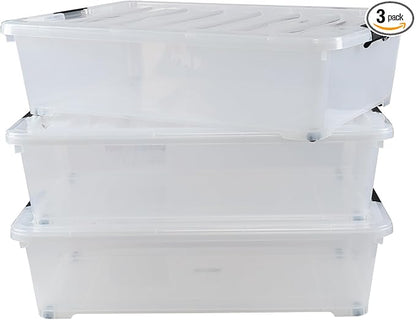 Kiddream 3-Pack 50 Quart Plastic Underbed Storage Bins by Kiddream