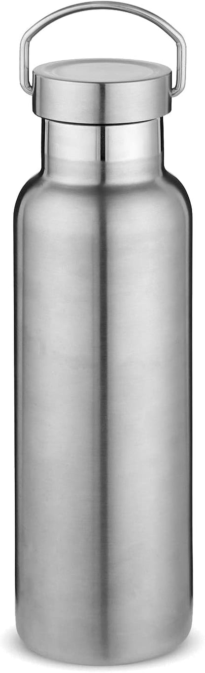 Neihepal Silver Stainless Steel Water Bottles, 20 Ounce Vacuum Insulated Double by Neihepal
