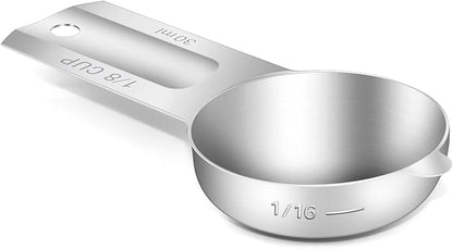 1PCS 1/8Cup Single Measuring Cup, Stainless Steel Measure Scoop, Metric and US by BERYLER