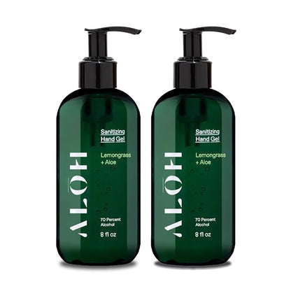 ALŌH Sanitizing Hand Gel 2-pack | Lemongrass + Aloe | 70% Alcohol Hydrating by AL%C5%8CH