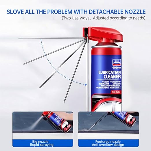 Glodway Automotive Window Door Seal,Silicone Seal Lubricants,Track Lube for Electric Windows,Noise Reduction with Smart Straw Sprays 2 Ways,10 OZ (Pack of 2)