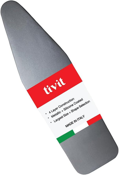 TIVIT Ironing Board Cover 12 x 44, Made in Italy. Pro Grip Pad Covers w/3 by TIVIT