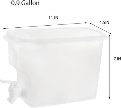 Jucoan 2 Pack 0.9 Gallon Fridge Beverage Drink Dispenser - Image 2