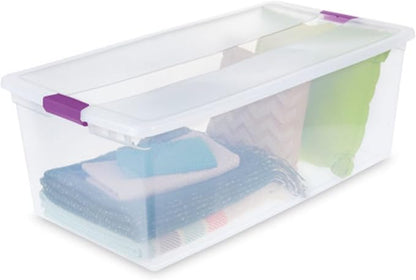 Sterilite 8-Pack 110 Quart ClearView Latch Box, Stackable Organizer Bins - Image 2