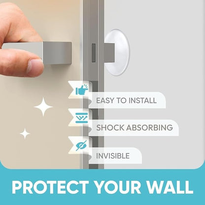 Strongest Home Wall Door Handle Stopper Set. 7 Pieces of White Silicone Door - Image 2