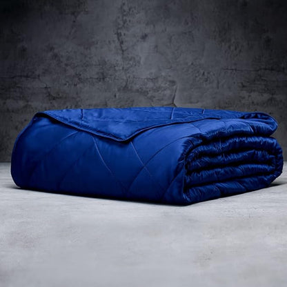 LUXOME Lightweight Blanket | 100% Rayon (Viscose) from Bamboo Fabric & Fill | King/Cal King - 98"x92" | Thermal-Regulating | Super Soft | Sapphire