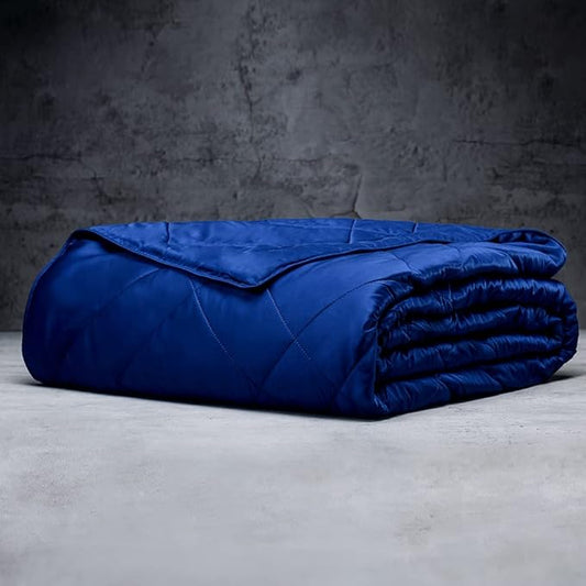 LUXOME Lightweight Blanket | 100% Rayon (Viscose) from Bamboo Fabric & Fill | Full/Queen - 86"x92" | Super Soft | Thermal-Regulating | Sapphire