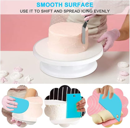 104 Piece Baking Tool Scraper Mounted Mouth Baking Tool Set Cake Turntable Set - Image 3