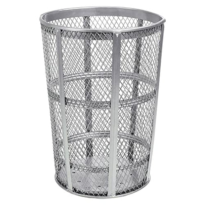 Global Industrial 48 Gallon Outdoor Metal Trash Container, Galvanized - Image 7