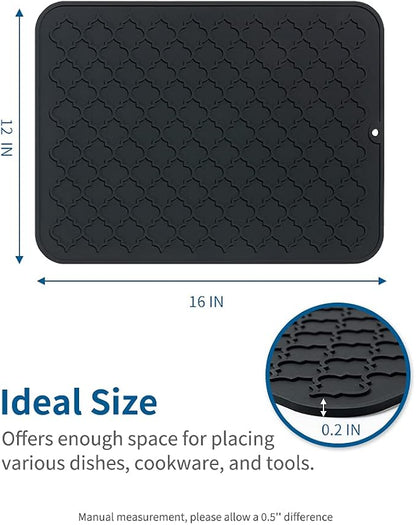 AMOAMI-Dish Drying Mats for Kitchen Counter-Silicone Dish Drying Mat-Kitchen - Image 6