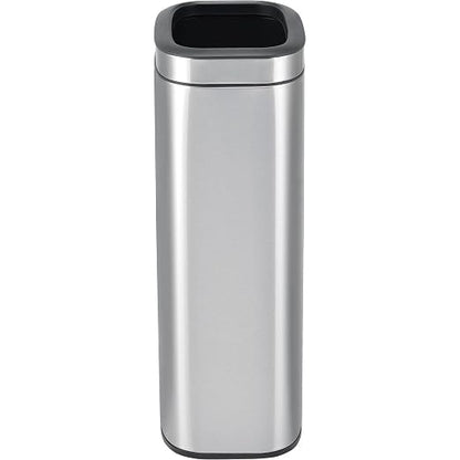 Global Industrial 8 Gallon Stainless Steel Slim Open Top Receptacle - Image 3