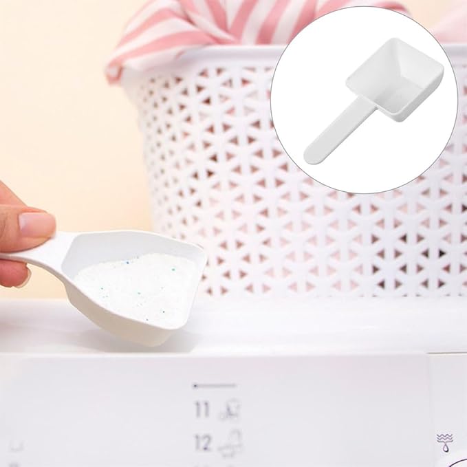 VOSAREA 30pcs Plastic Measuring Spoons Laundry Powder Small Scoops for Home Use Reusable and Portable Scooper for Powders (3.73X1.77X0.98 Inch)