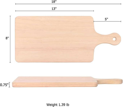 LZMS 4 Packs 18" x 8" Wood Serving Boards Set | Unfinished Wood Crafts - Image 2