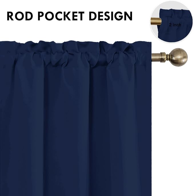 DWCN Kitchen Curtains for Small Windows 45 inch Long 2 Panels Set, Rod Pocket - Image 4