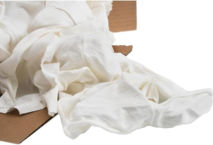 PRO SOURCE Reclaimed White Cotton T-Shirt Cloth Shop Rags, Sold by Weight - Image 2