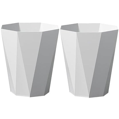 Small Bathroom Trash Can 2 Pack Garbage Can 1.8 Gallon Waste Basket by FocusesonthehomeFurnishing