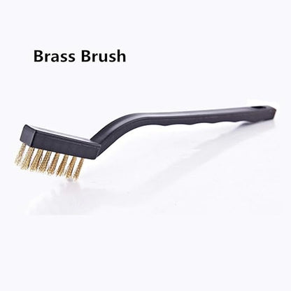 12PCS Mini Wire Brushes, Stainless Steel & Brass Brush Set, Curved Handle - Image 6
