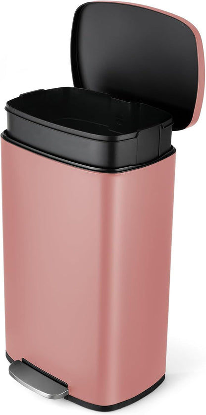 8 Gal Kitchen Trash Can, 30L Recycling or Garbage Bin, Brushed Stainless Steel by ComfyCorner