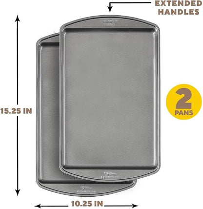 Wilton Perfect Results Nonstick Medium 15 x 10 in Cookie Baking Sheets Set - Image 2