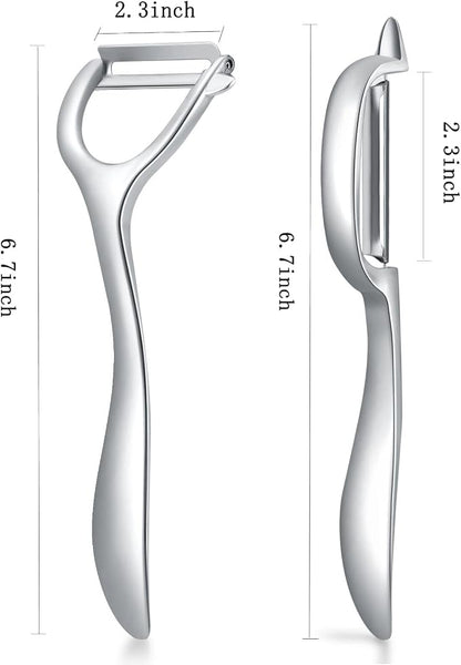 Set of 2 Stainless Steel Vegetable Peeler, Y-Shaped and I-Shaped Stainless - Image 2