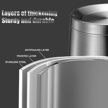 Household Swing Bathroom Trash Can，Brushed Stainless Steel，10 L/3 - Image 8