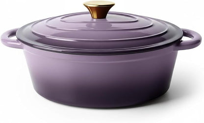 Vintage Style Oval Dutch Oven for Bread Baking, 4.5 Quart Non Stick Enameled by Unknown